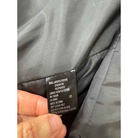 Tahari ASL Blazer Jacket Chic Black Blue Stripe Long Sleeve Plus Women's Size 16 - Picture 7 of 9